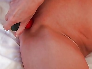 Brunette Dildo Granny Masturbation Mature MILF Pussy Shaved