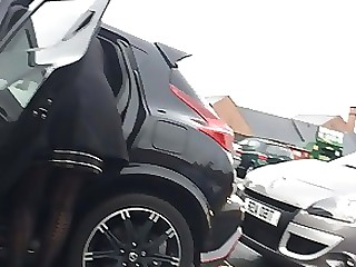 Auto Fußfetisch Heiß Milf Nylon Rock Upskirt
