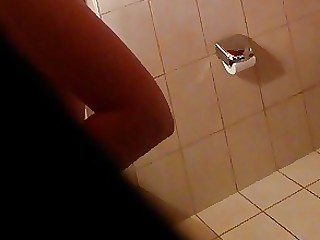 Amateur Bathroom Hairy Handjob MILF Wife